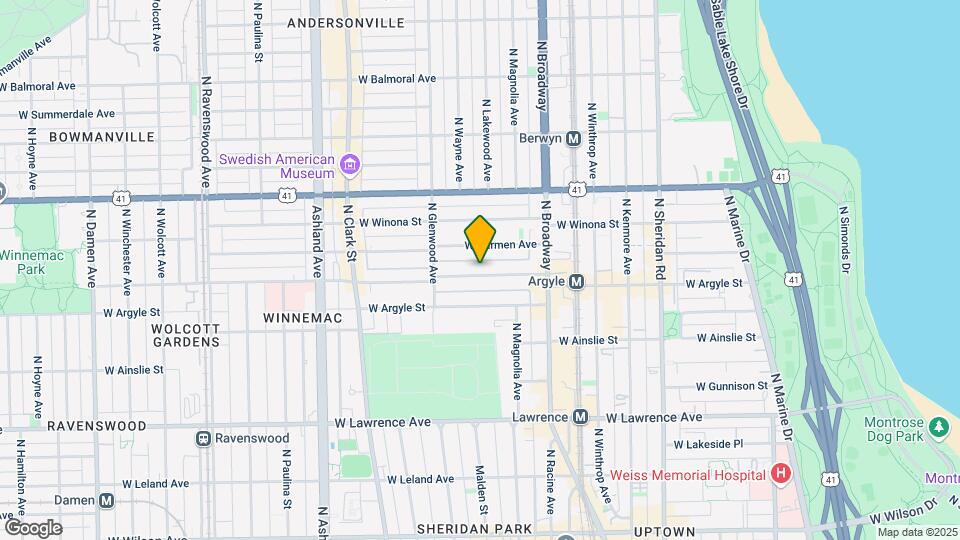 1310 W Winnemac Ave-Unit -2R Map and Location Details