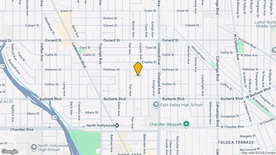 5733 1/2 Fulcher Ave Map and Location Details