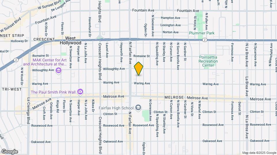 822 N Orange Grove Ave Map and Location Details