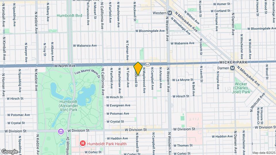 1509 N Rockwell St, Unit G Map and Location Details