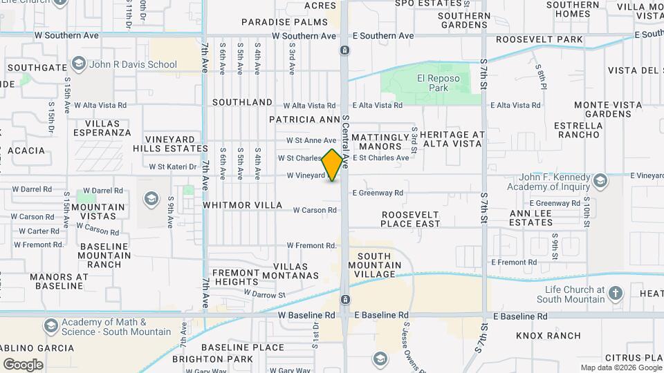 6810 S Central Ave Map and Location Details