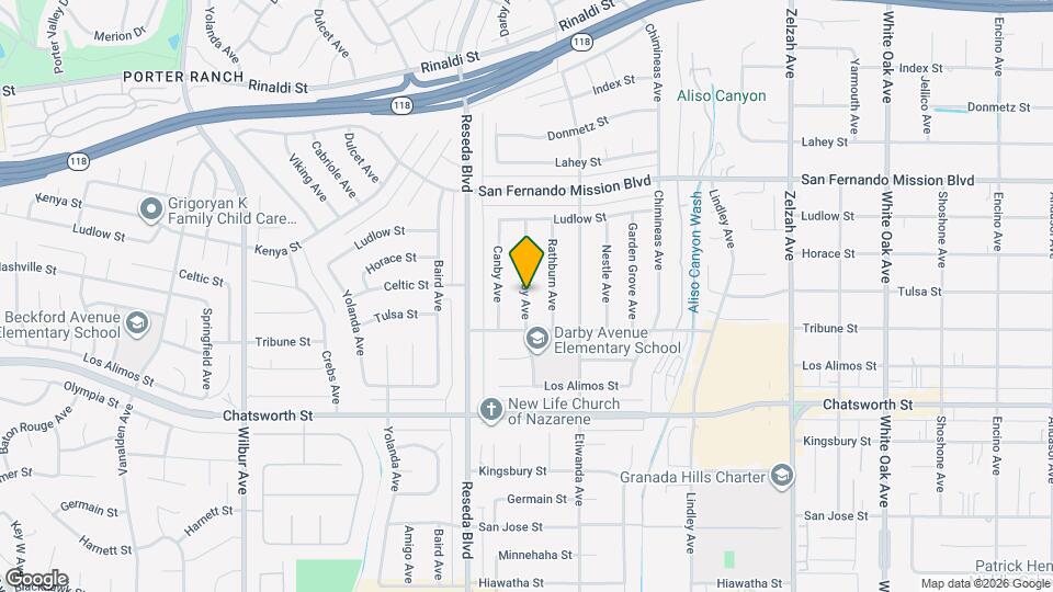 10904 Darby Ave Mapa y Detalles de la Ubicación