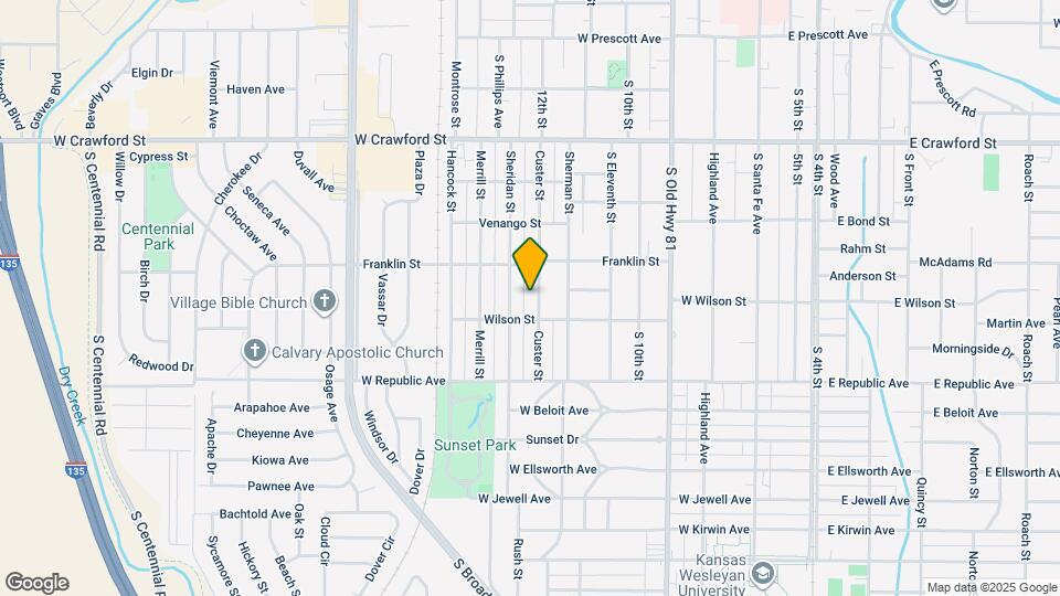 856 Custer St Map and Location Details