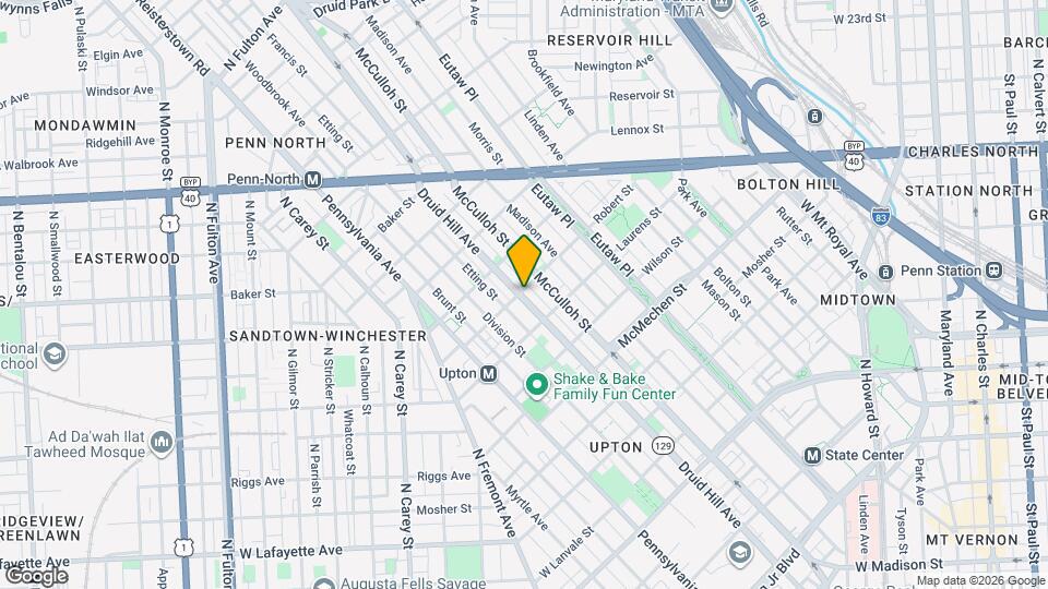 1847 Druid Hill Ave, Unit 1847 Druid Hill Ave Mapa y Detalles de la Ubicación