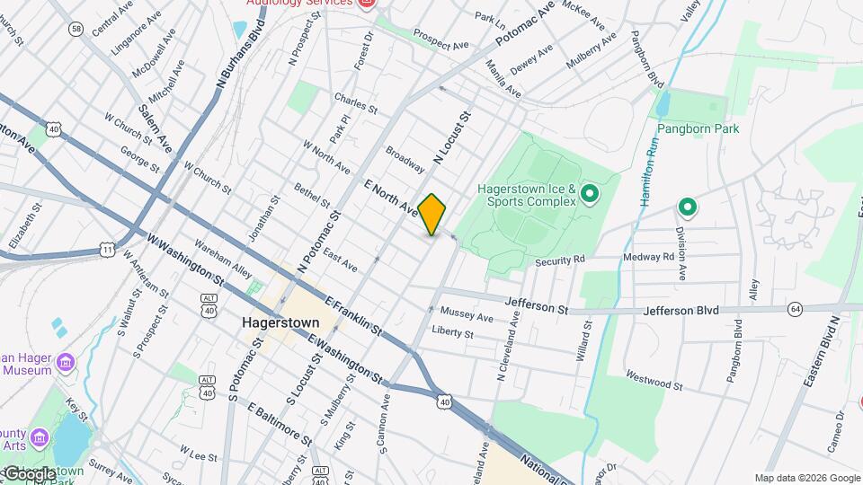 327 N Mulberry St Map and Location Details