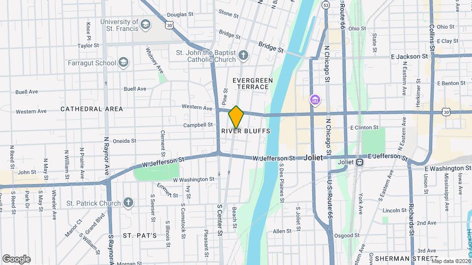 208 N Hickory St Map and Location Details