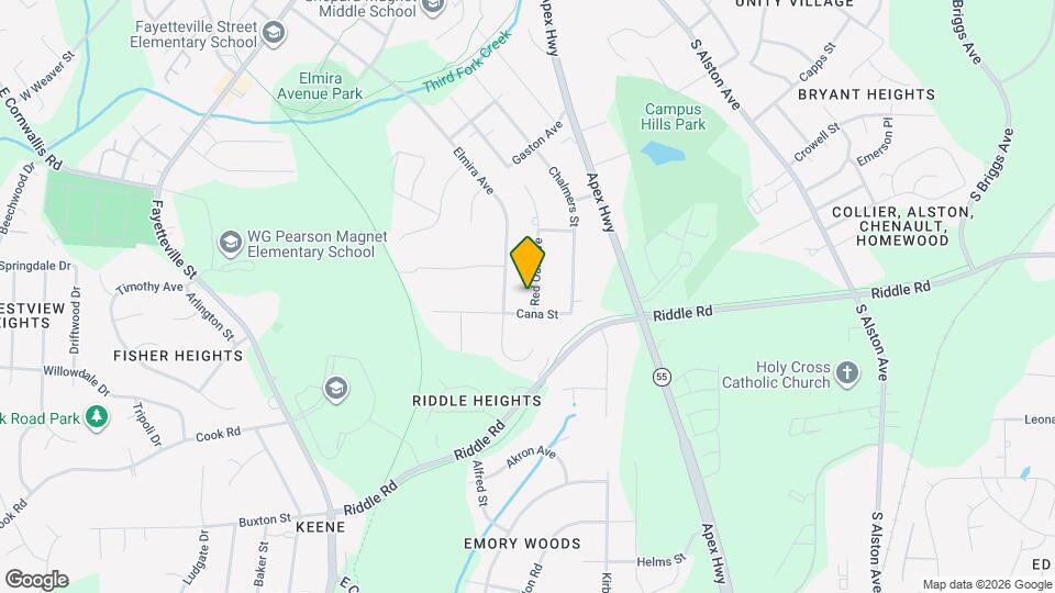 1212 Red Oak Ave Map and Location Details