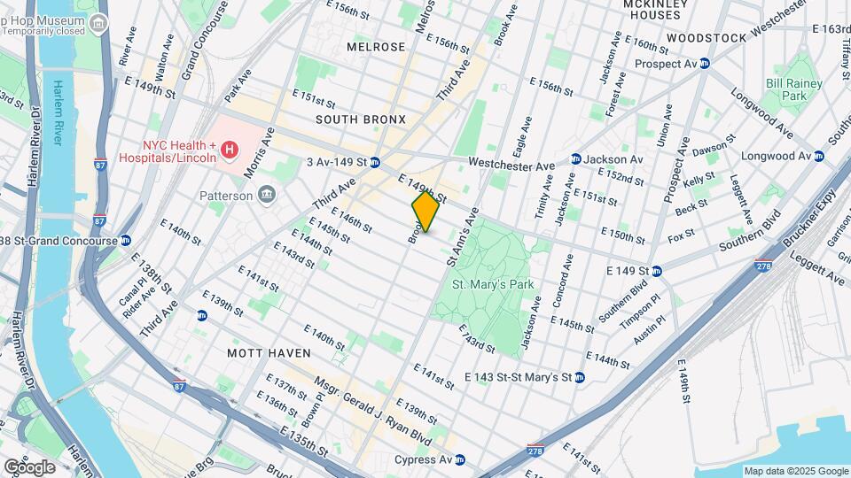 516-518 E 147th St Mapa y Detalles de la Ubicación