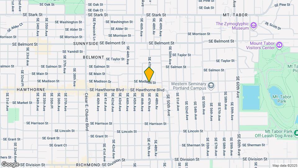 4642 SE Madison St, Unit 4642 SE Madison Basement Map and Location Details