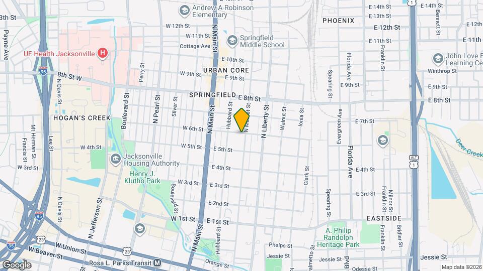 134 E 6th St Map and Location Details