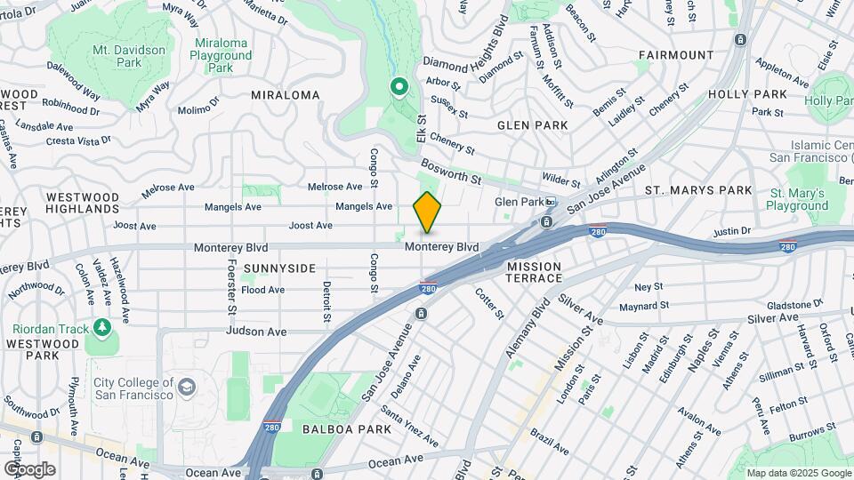 190 Monterey Blvd Map and Location Details