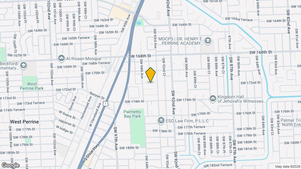 9334 SW 171st Terrace Map and Location Details