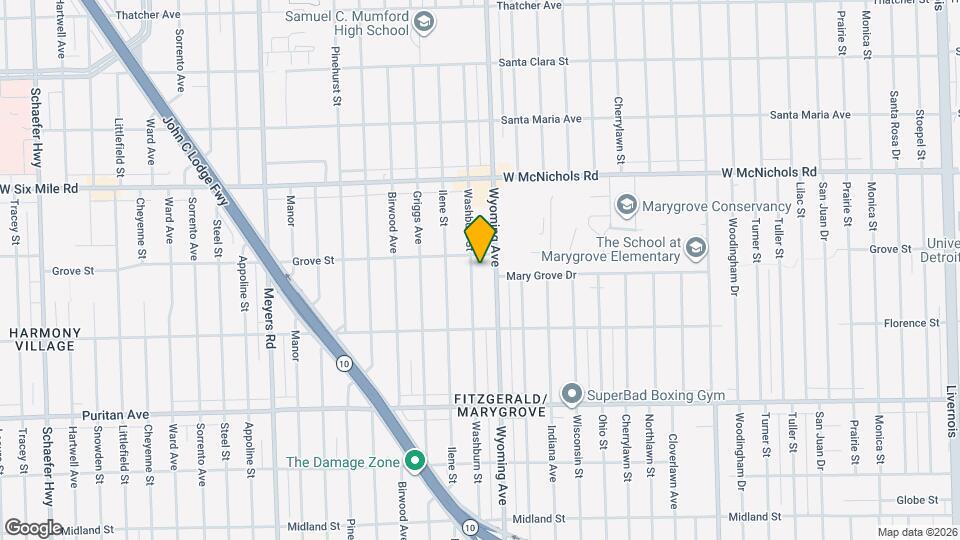 16630 Washburn St Map and Location Details