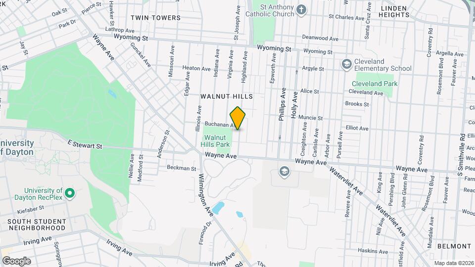 1319 Highland Ave Map and Location Details