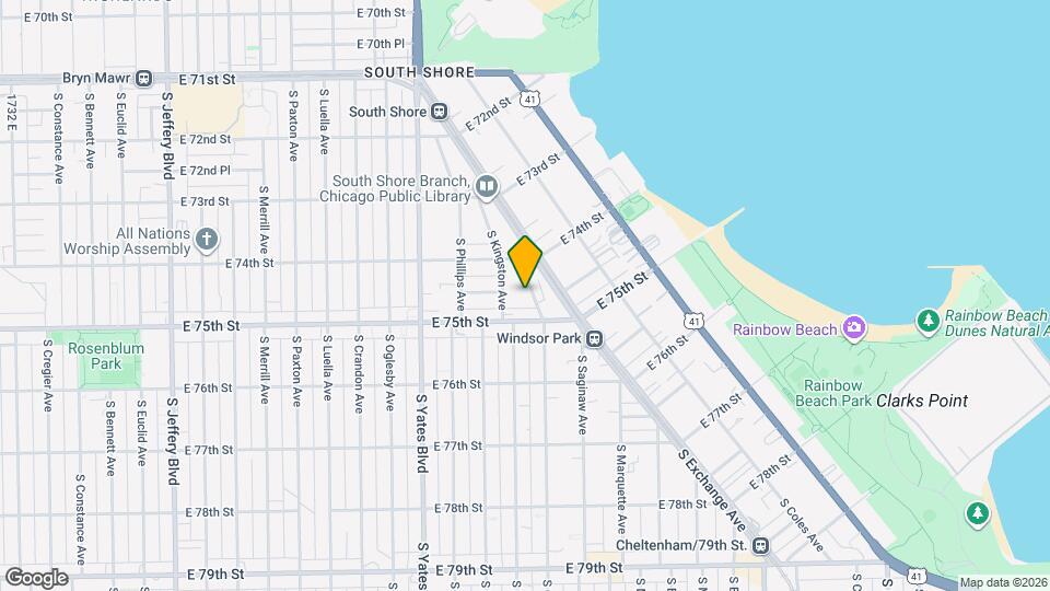 7436 S Colfax Ave Map and Location Details