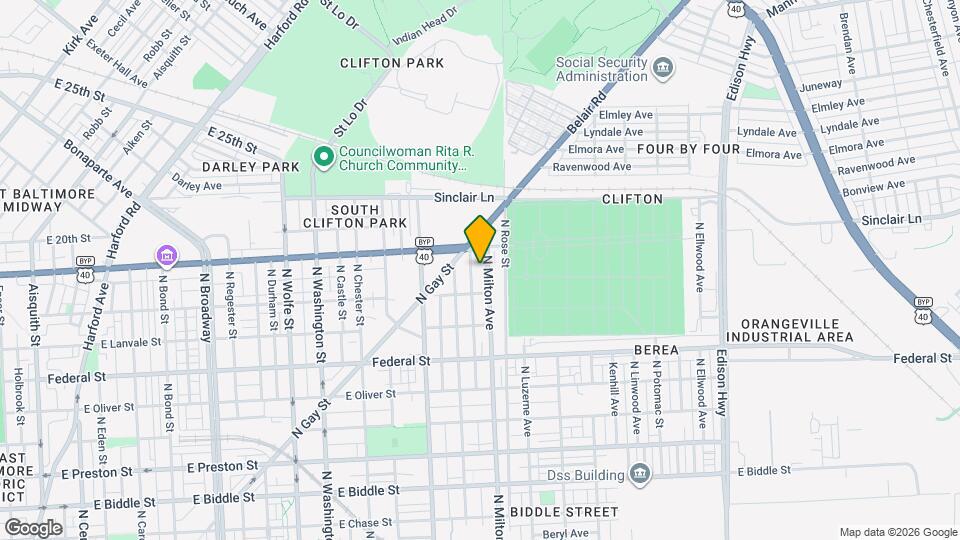 1822 N Milton Ave Map and Location Details