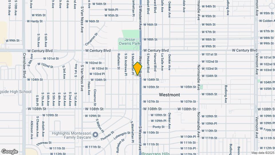 10355 S Western Ave Map and Location Details