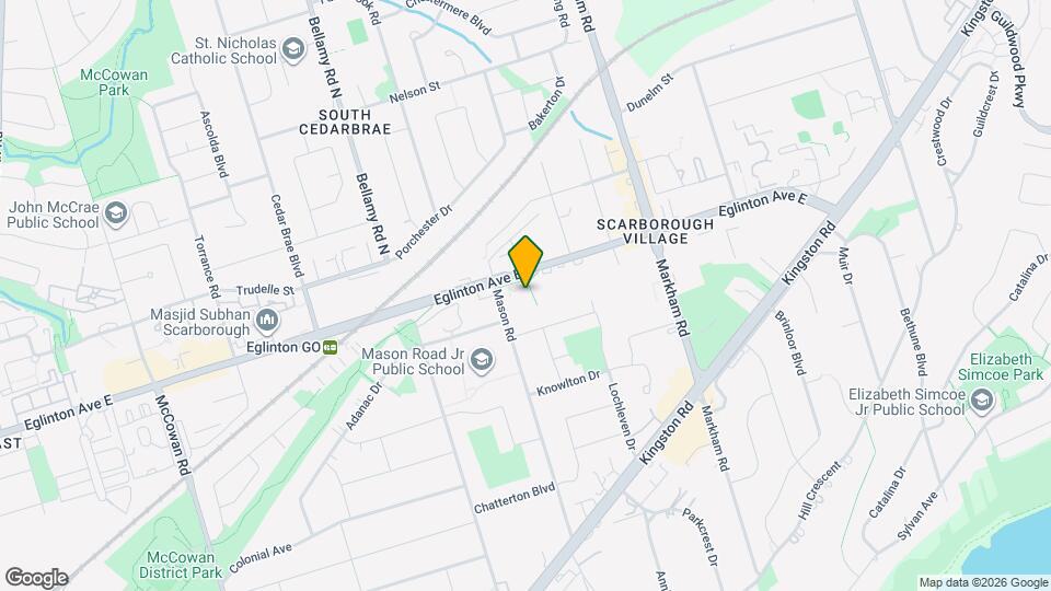 3111 Eglinton Ave E Map and Location Details