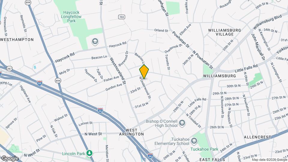 2233 N Underwood St Map and Location Details