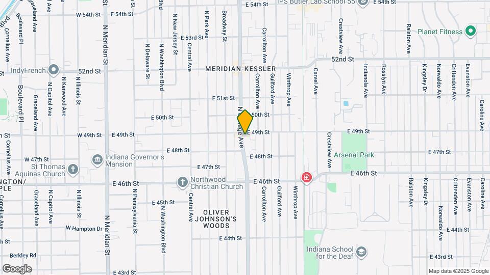 4843 N College Ave Map and Location Details