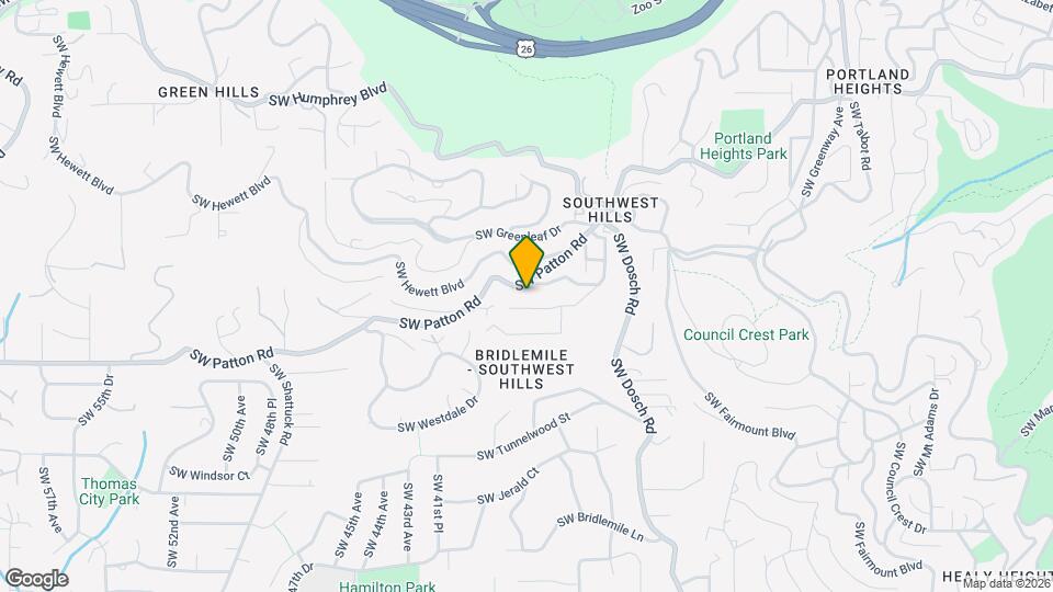 3821 SW Hillside Dr Map and Location Details