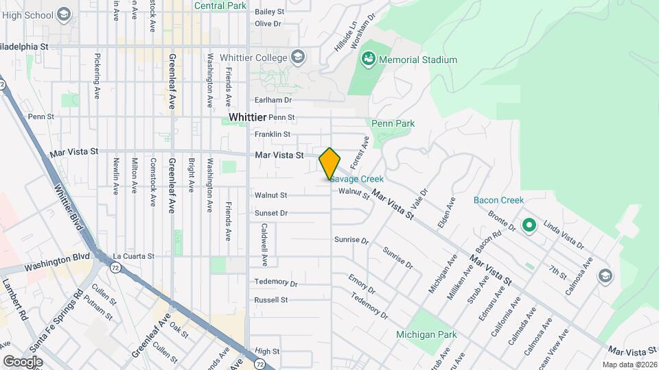 Village Whittier Apartments Map and Location Details