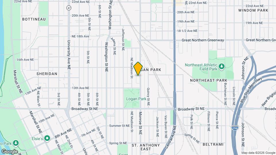 1334 Monroe St NE, Unit 2 Map and Location Details