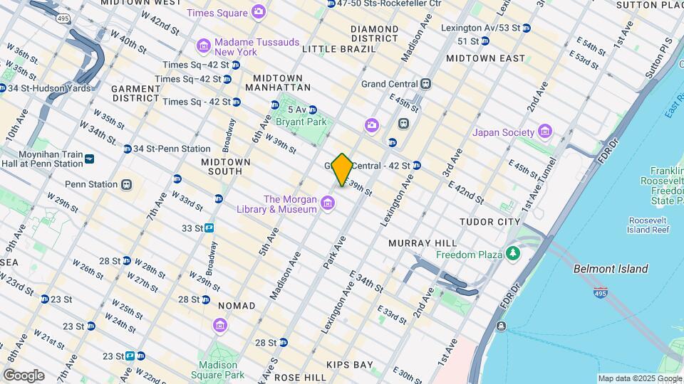 25 E 38th St Mapa y Detalles de la Ubicación