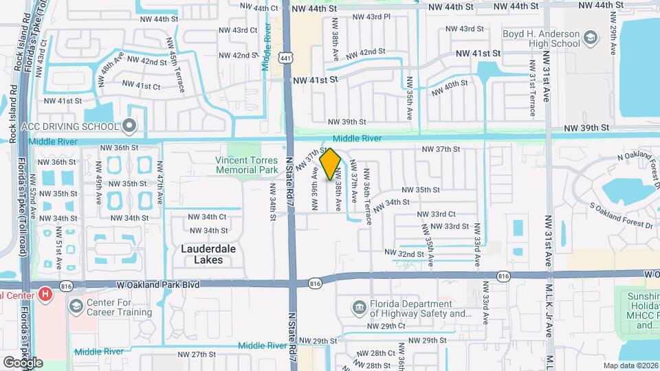 3540 NW 38th Terrace Map and Location Details