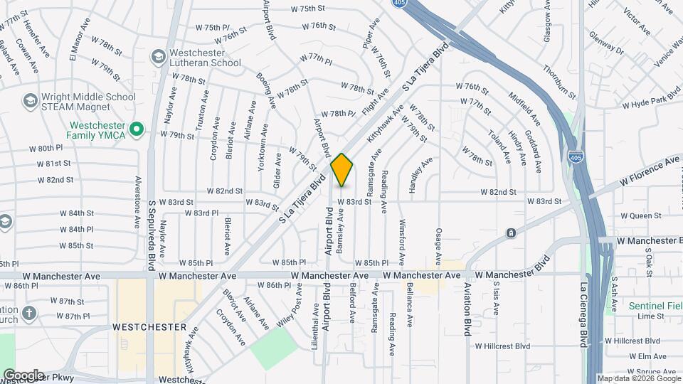 8217 Barnsley Ave Map and Location Details