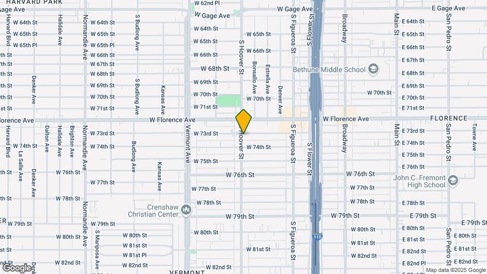 7310 S Hoover St Mapa y Detalles de la Ubicación