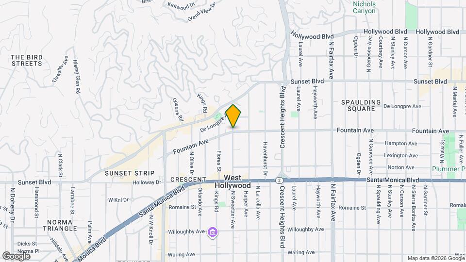 8420 1/2 Fountain Ave Mapa y Detalles de la Ubicación