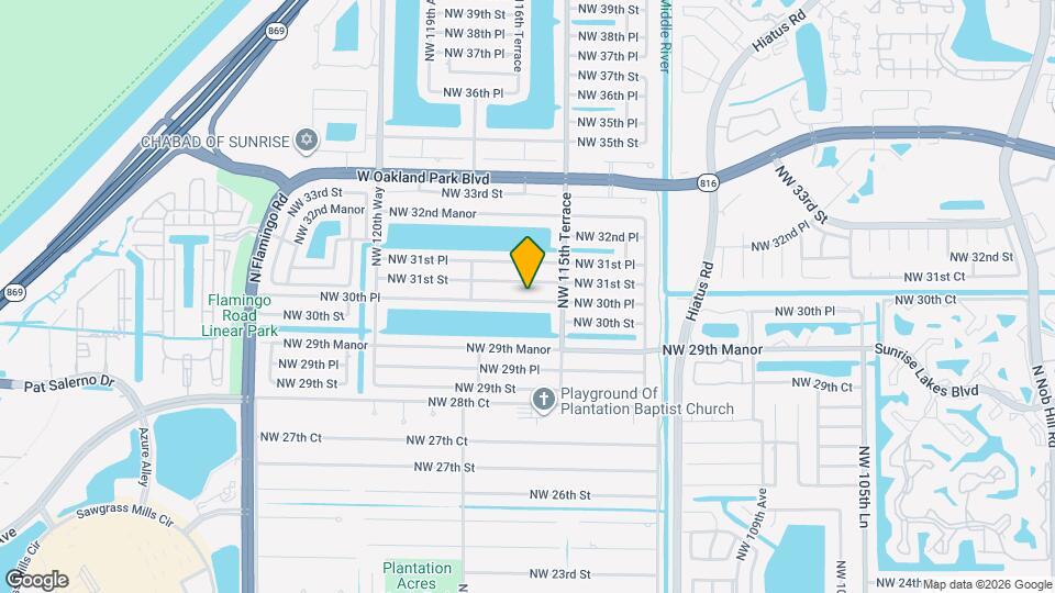 11621 NW 30th Pl Map and Location Details