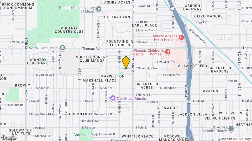 1523 E Cambridge Ave Mapa y Detalles de la Ubicación