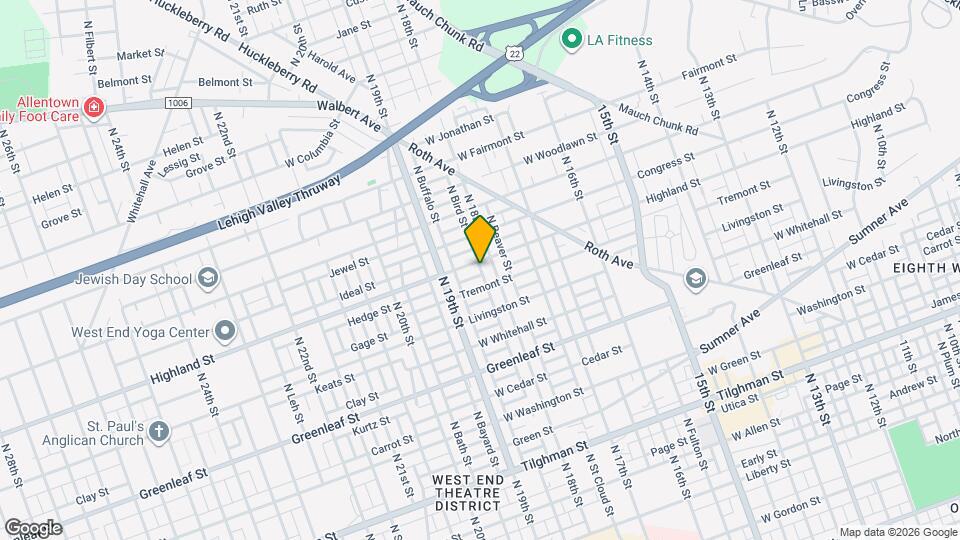 1814 W Highland St Map and Location Details