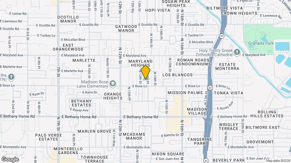 6212 N 13th Pl Map and Location Details