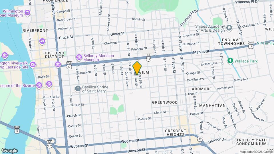 1109 Orange St Map and Location Details