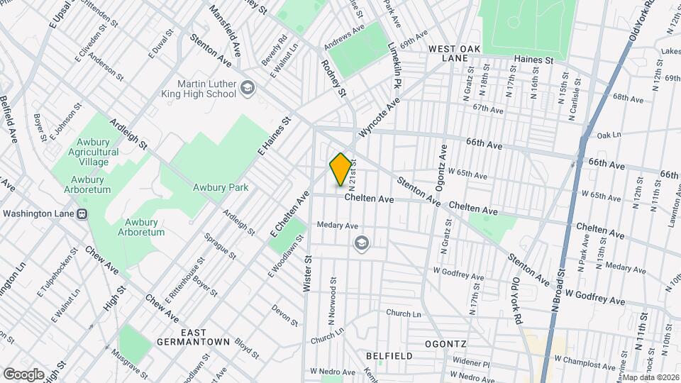 2115 E Chelten Ave Mapa y Detalles de la Ubicación