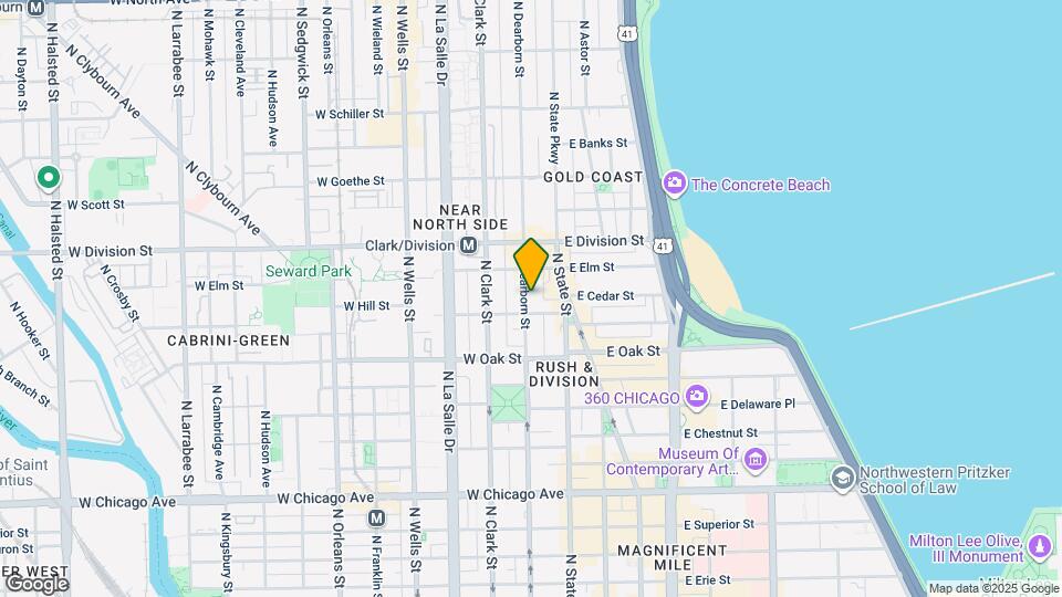 1115 N Dearborn St Map and Location Details