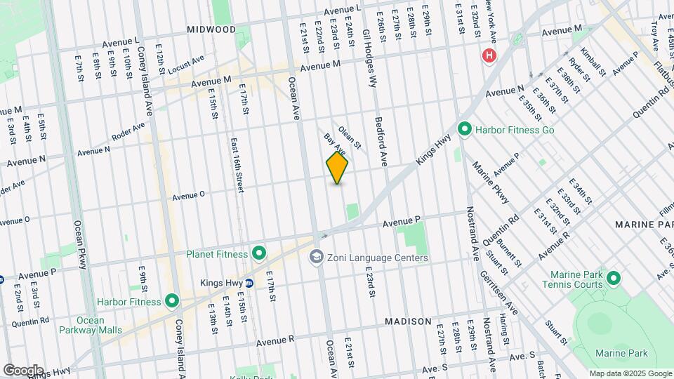 1582 E 22nd St Map and Location Details