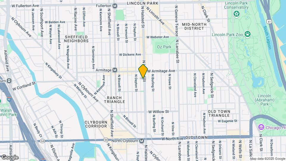 1938 N Halsted St, Unit G Mapa y Detalles de la Ubicación