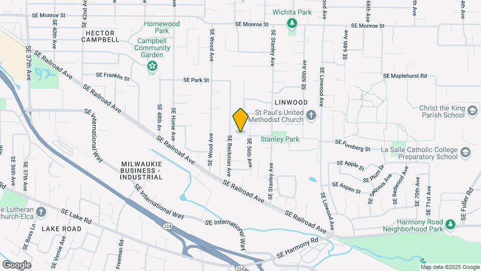 5536 SE Harlow St Map and Location Details