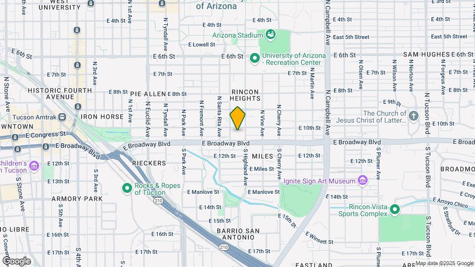 1330 E 10th St Map and Location Details