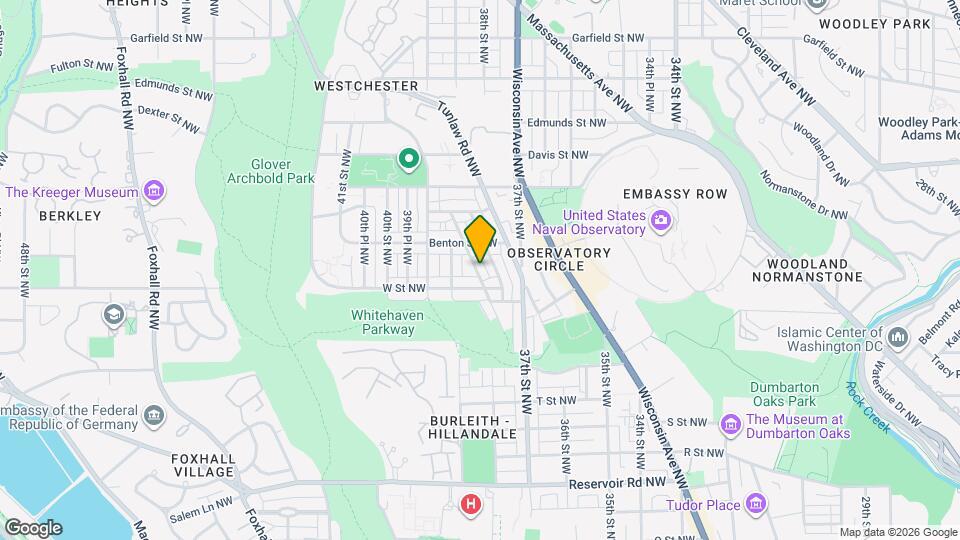 2319 Huidekoper Pl NW, Unit Basement Studio Mapa y Detalles de la Ubicación