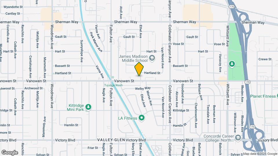 13111 Vanowen St Map and Location Details