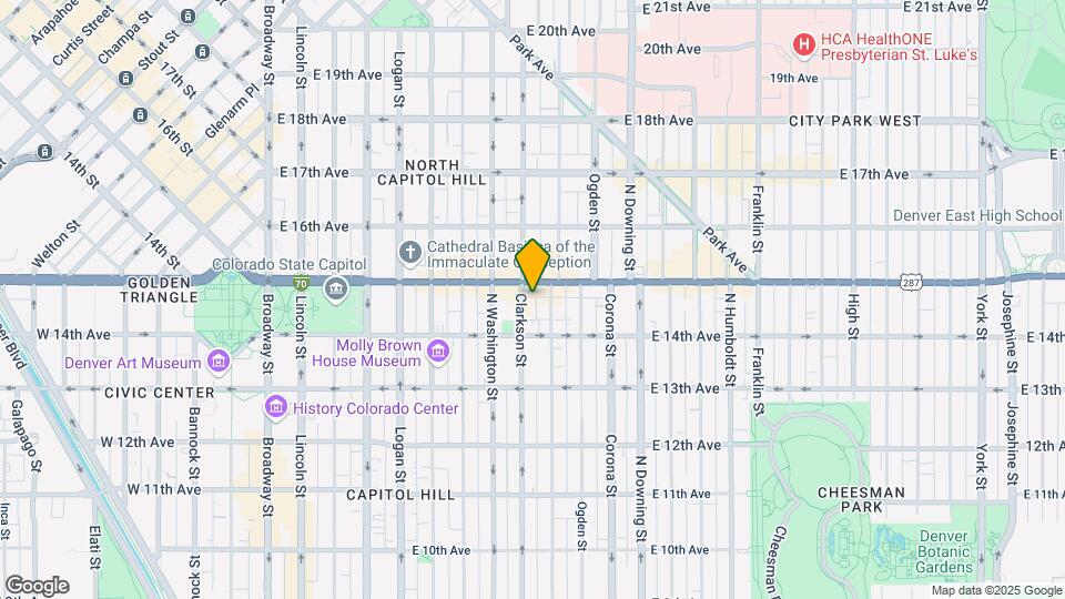 1450 N Clarkson St Map and Location Details