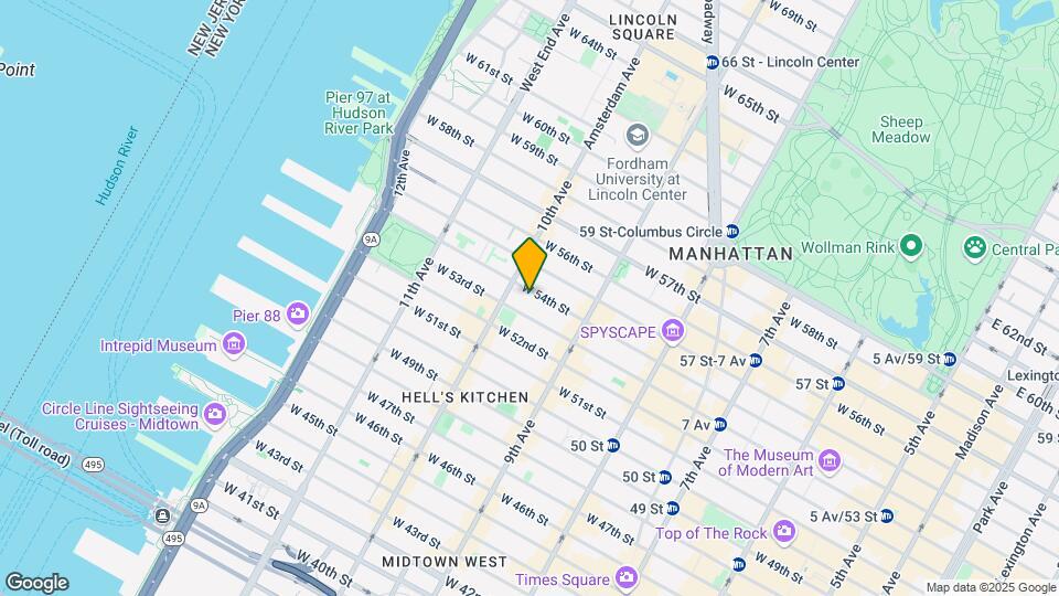448 W 54th St Map and Location Details