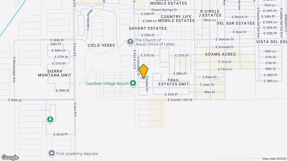 8558 E 38th Ln Map and Location Details