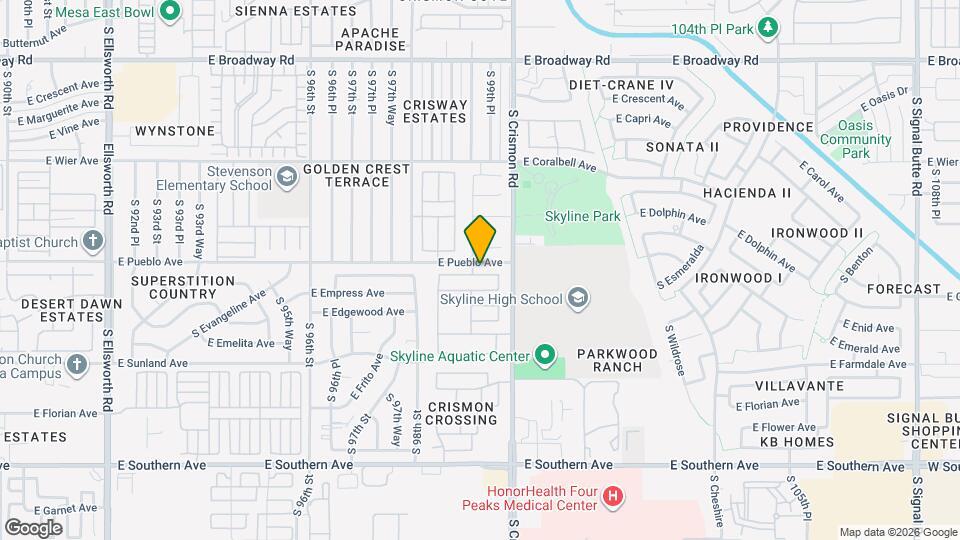 9912 E Escondido Ave Mapa y Detalles de la Ubicación