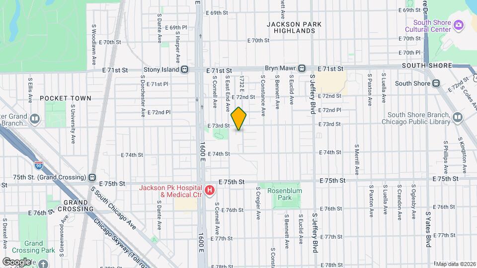 7308 S Ridgeland Ave Map and Location Details